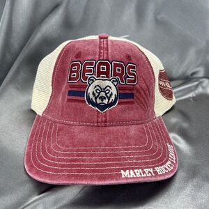 MHL Marley Hockey League Bears Trucker Cap Hat Snapback Mesh Red Cream Logo OSFM